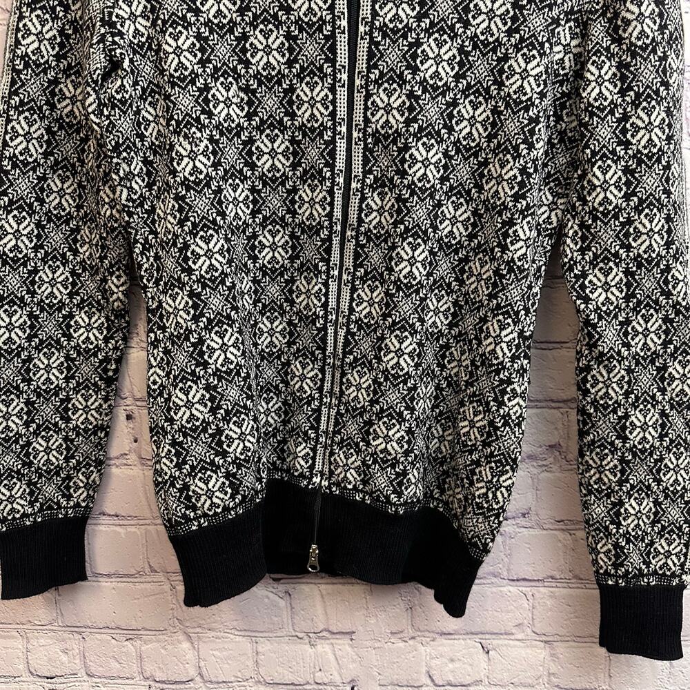 Dale of Norway Women's Frida Jacket Sweater Full Zip Black & White Small FLAWED - Picture 4 of 16
